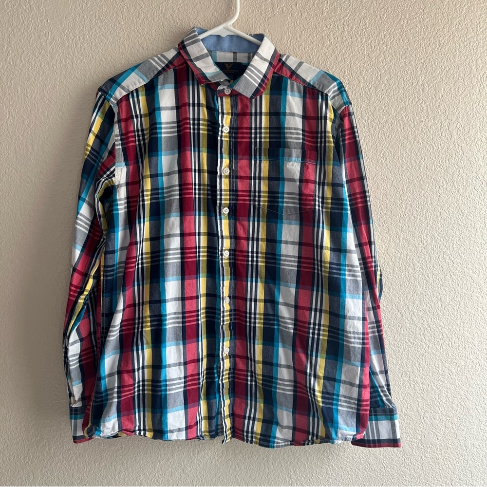 American Breed Casual Wear Men's Multicolor Plaid Shirt - Large